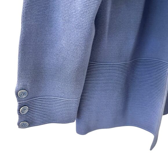 Talbots Womens Blue Knit Open Thick Rayon Ribbing Cardigan Sweater Size L - Picture 3 of 7